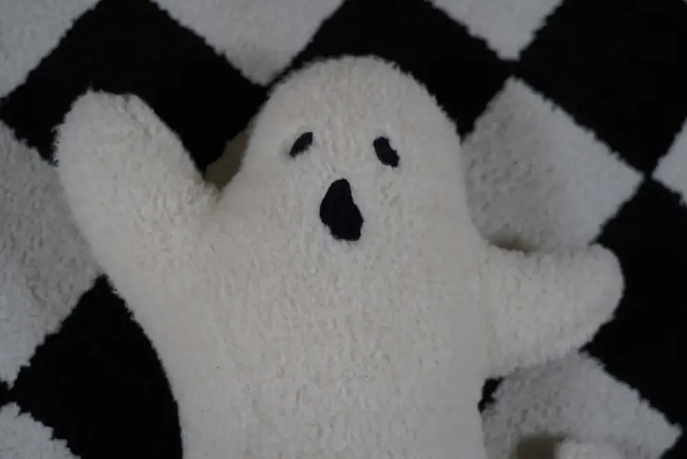 Sherpa Fleece Halloween Ghost Shaped Throw Pillow